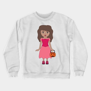 Pink Princess 2 Halloween Girl Sticker Crewneck Sweatshirt